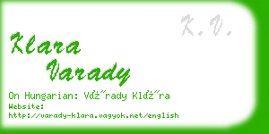 klara varady business card